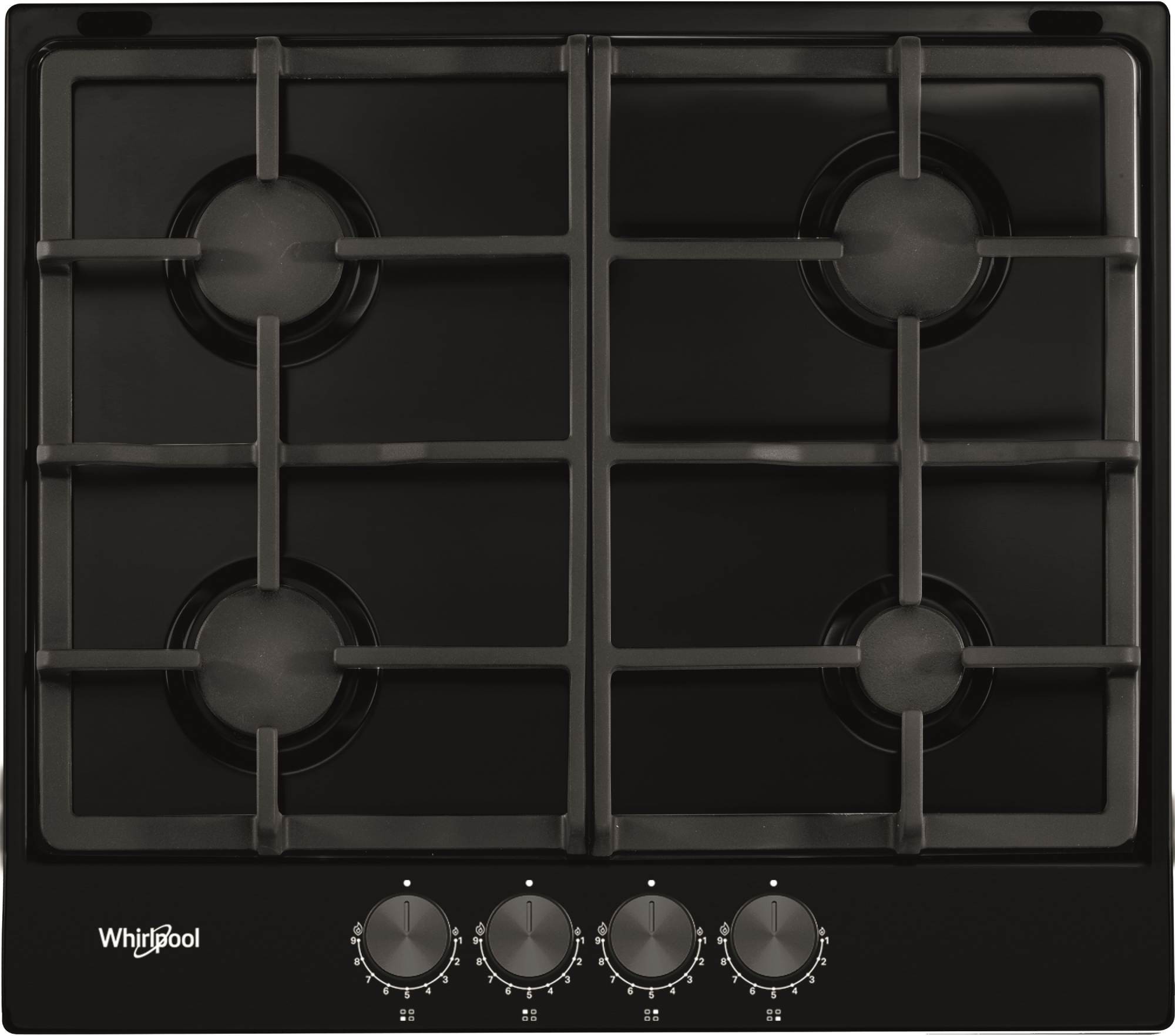 WHIRLPOOL Plaque gaz 4 foyers 60cm Noir  TGML660NB