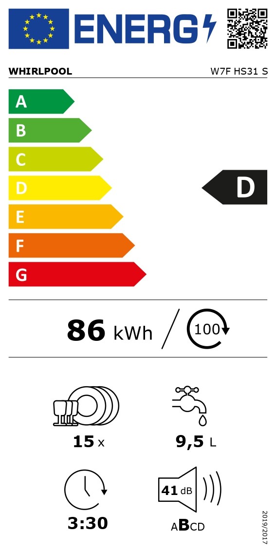 Lave vaisselle 60 cm WHIRLPOOL Maxispace 6ème sens 15 couverts - W7FHS31S Lave vaisselle 60 cm WHIRLPOOL Maxispace 6ème sens 15 couverts - W7FHS31S