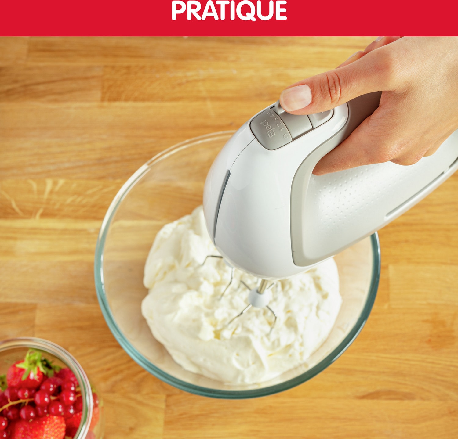 Batteur MOULINEX 2 Fouets 2 Pétrins Inox 450W Poivre - HM450B10