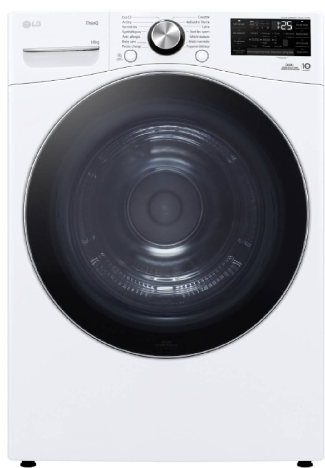Sèche-linge pompe à chaleur LG 18kg Moteur Direct Drive Connecté Blanc RH8P12WH