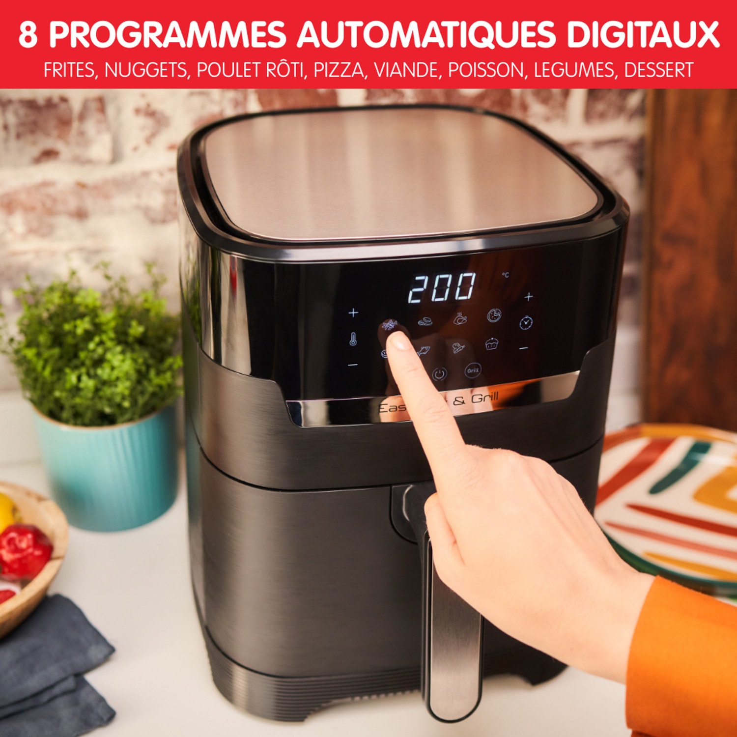 Friteuse à air chaud MOULINEX Airfryer et Grill 1400W 4.6L  - EZ505810